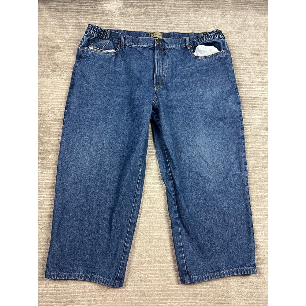 Scandia Woods Jeans Mens 48M Blue Denim Relaxed Fit Elastic Waist Straight Leg